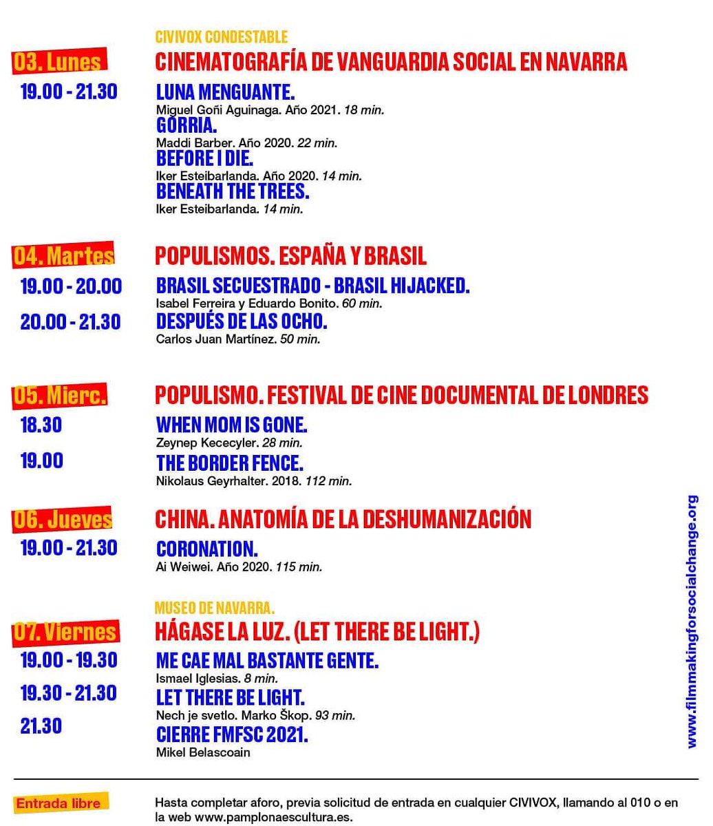 FilmakingP's tweet image. 🌟ESTAMOS DE ESTRENO🌟

🗣Acompáñanos con tu mirada crítica a lo largo de 5 días de programación 

🎟Entrada libre
✍️inscripciones en el 010 ( 948 42 01 00 desde fuera de Pamplona)  o presencialmente en cualquiera de los centros Civivox.