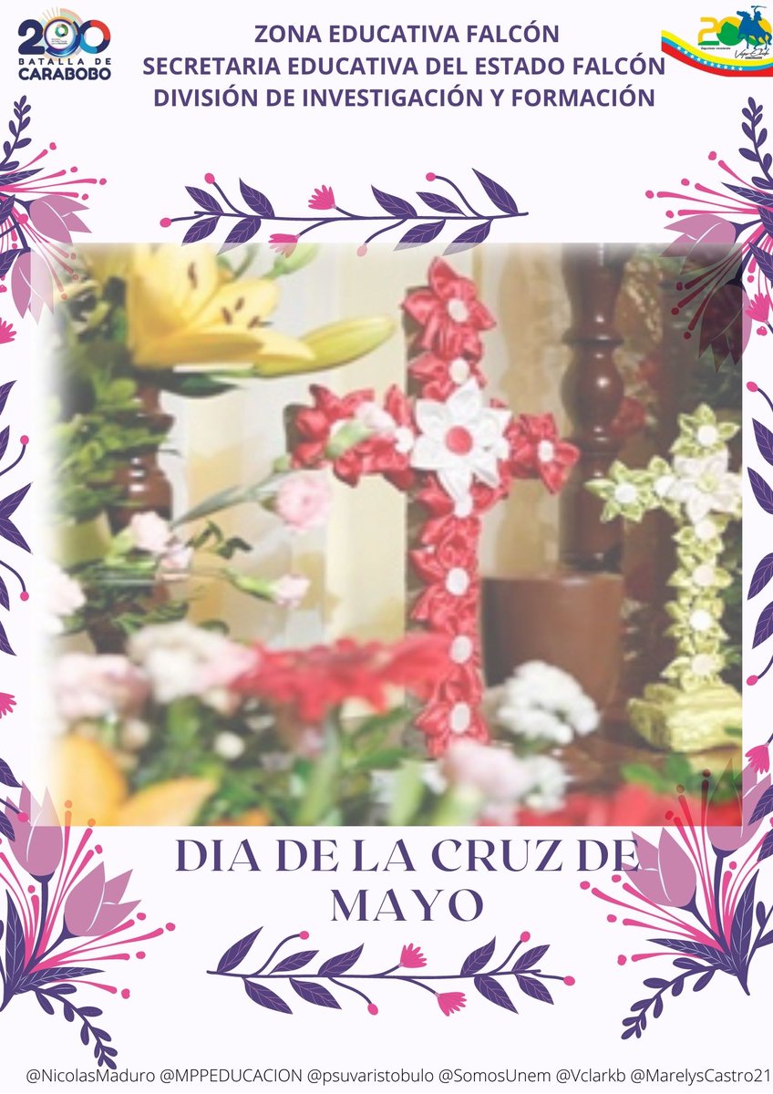 El Velorio de Cruz de Mayo es una manifestación cultural-religiosa sembrada en la tradición venezolana desde hace más de 150 años en casi todo el territorio nacional. 
.<a href="/NicolasMaduro/">Nicolás Maduro</a>
.@MPPEDUCACION
.<a href="/SomosUnem/">SOMOS UNEM</a>
.<a href="/MarelysCastro21/">Marelys Castro Rodríguez</a>
.<a href="/Vclarkb/">Víctor Clark Boscán</a>
.@Nancyor7 
.<a href="/RosangelaOrozco/">Rosangela Orozco</a>