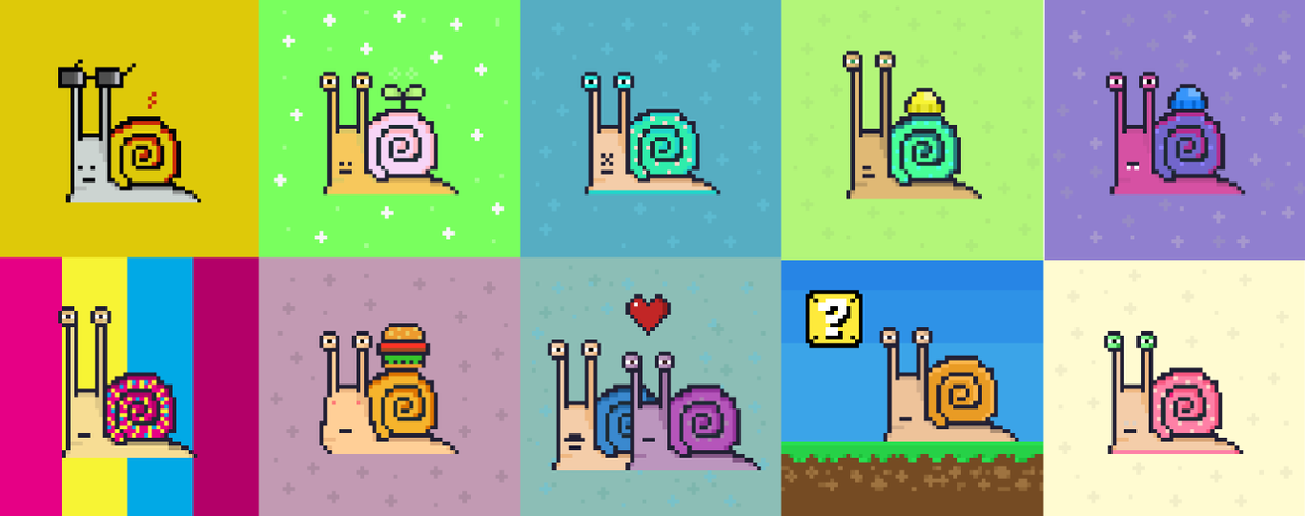 BitSnails's tweet image. 🚨PROMO SALE 🚀🐌

◾️ETH is going fast towards the moon! 🚀We need to compensate for that. 
◾️10 Snails 🐌for the price of Ξ0,01 each
◾️Get it quick, my duuuudes before they are gone! 🕐

⬇️⬇️⬇️

opensea.io/collection/bit…

#NFT #NFTCommunity #nftcollector #nftart #nftcollectors