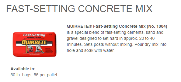 ArthurT_T's tweet photo. @360_trader Fast Setting Concrete Mix should be good https://t.co/BQ7iKXXOZ1