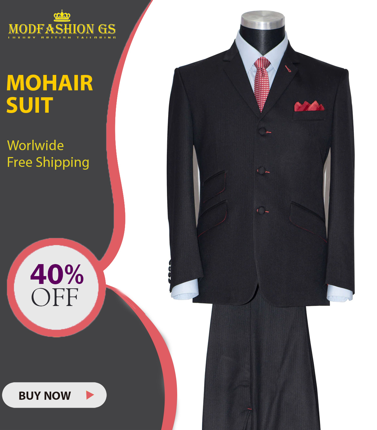 Mod 3 button suit cheap