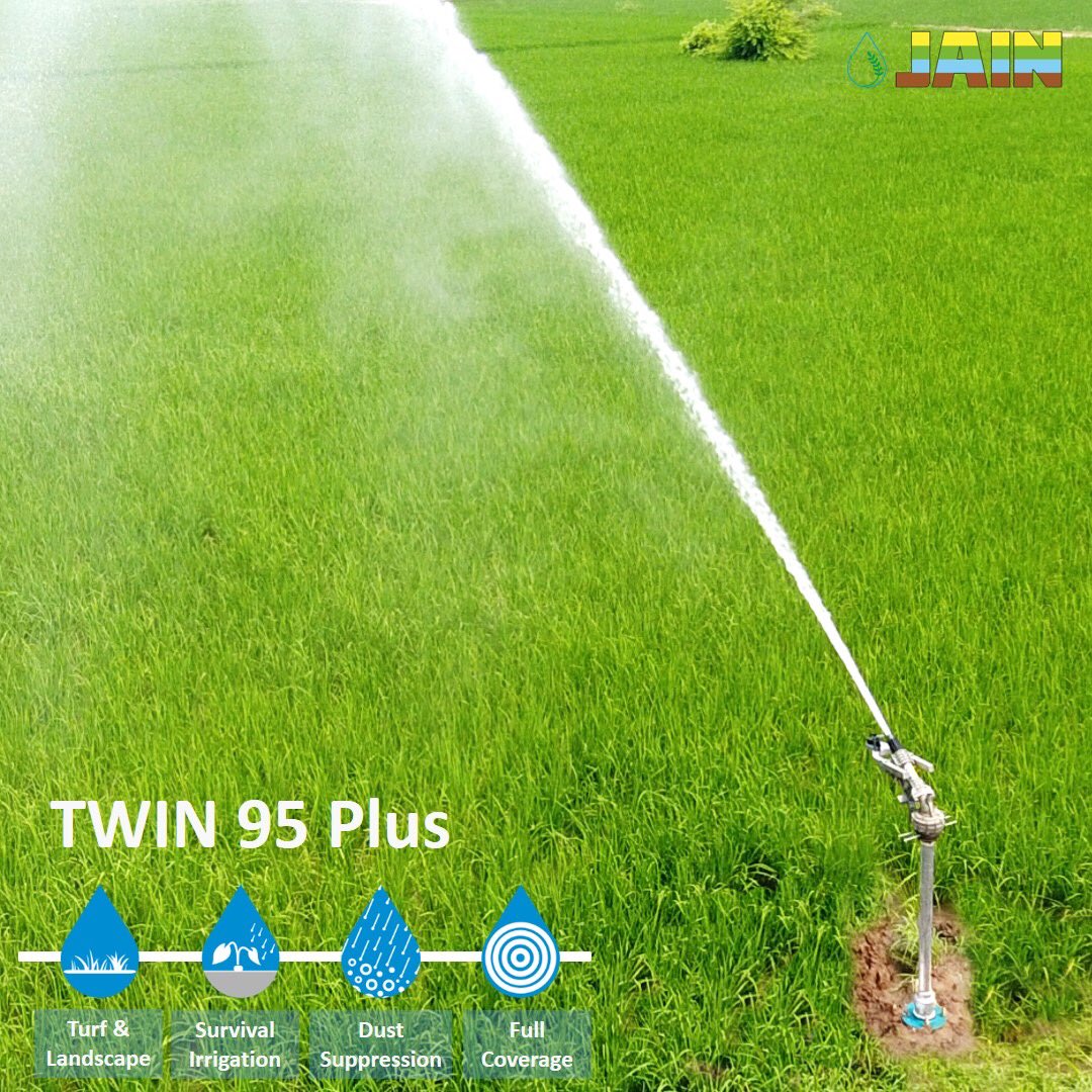JainIrrigation's tweet photo. “Jain Rain Guns” - An excellent range of extraordinary operating sprinklers meeting higher bars of #HighPerformance #HighQuality just like it’s #HighCoverage 💦
Twin 95 Plus Raingun by #JainIrrigation
#JainRainGun #RainGun #SprinklerIrrigation #DustSuppression #AgTech #JISL https://t.co/96mCal294G