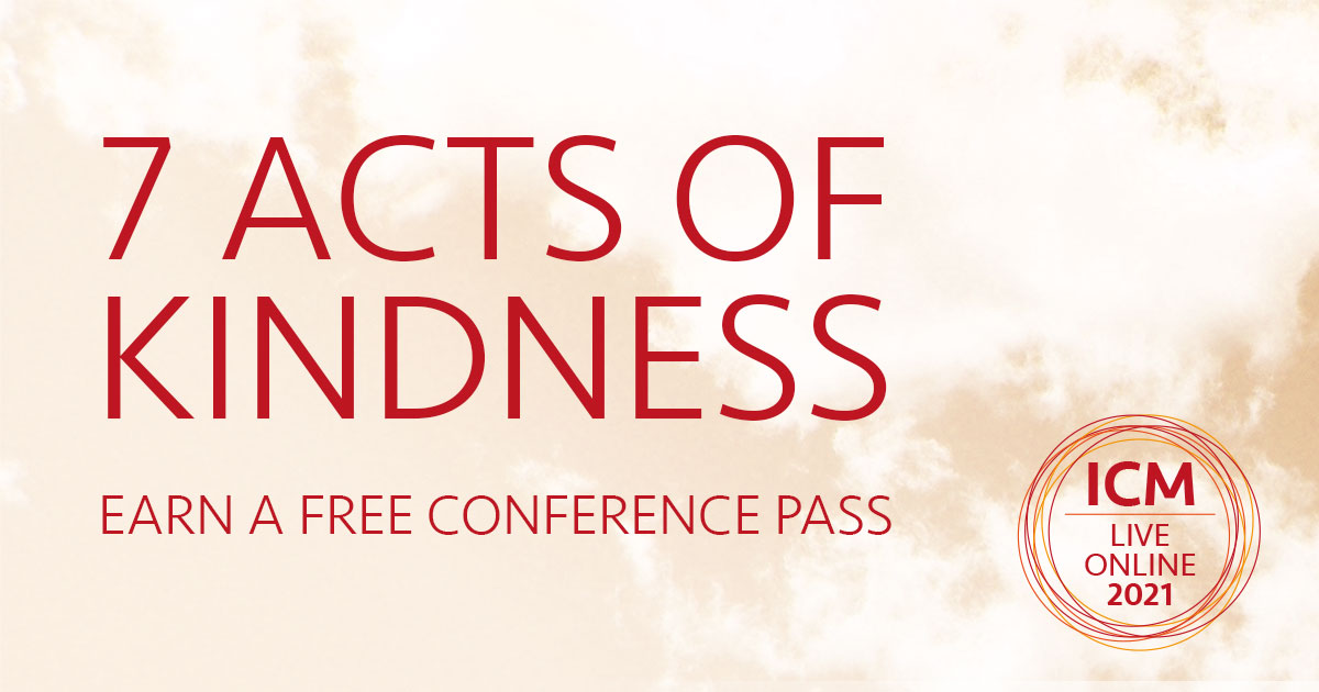 mindfulness_au's tweet photo. The 2021 theme of the Int. Conference on Mindfulness is “Diversity and Equality”. In keeping with this, and inspired by Nipun Mehta’s work on gift ecology, we offer free conference passes to people who carry out #7actsofkindness ➡ https://t.co/fQ10ybrqk1 #mindfulness #ICM2021 https://t.co/FwbUxOjXQE