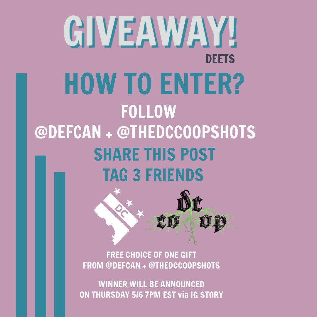 DefCann's tweet photo. 🚨 GIVEAWAY ALERT 🚨 
Follow @defcan + @thedccoopshots for an opportunity to win one free gift of any choice from BOTH! 

Winner will be announced this Thursday @ 7pm EST via IG story. Happy tagging! 🤟🏼
.
. #giveaway #win #smallbusiness #deafartist #art #artist https://t.co/uEOY4aqmbo