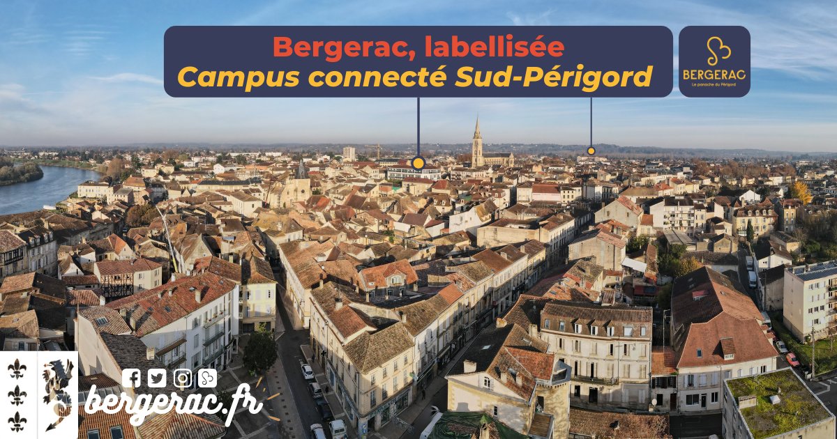 📣 La Ville de #Bergerac vient d’obtenir la labellisation « Campus connecté » et va, dès septembre 2021, proposer une offre universitaire complète pour le territoire Bergeracois. Toutes les infos > bit.ly/campusconnecte
