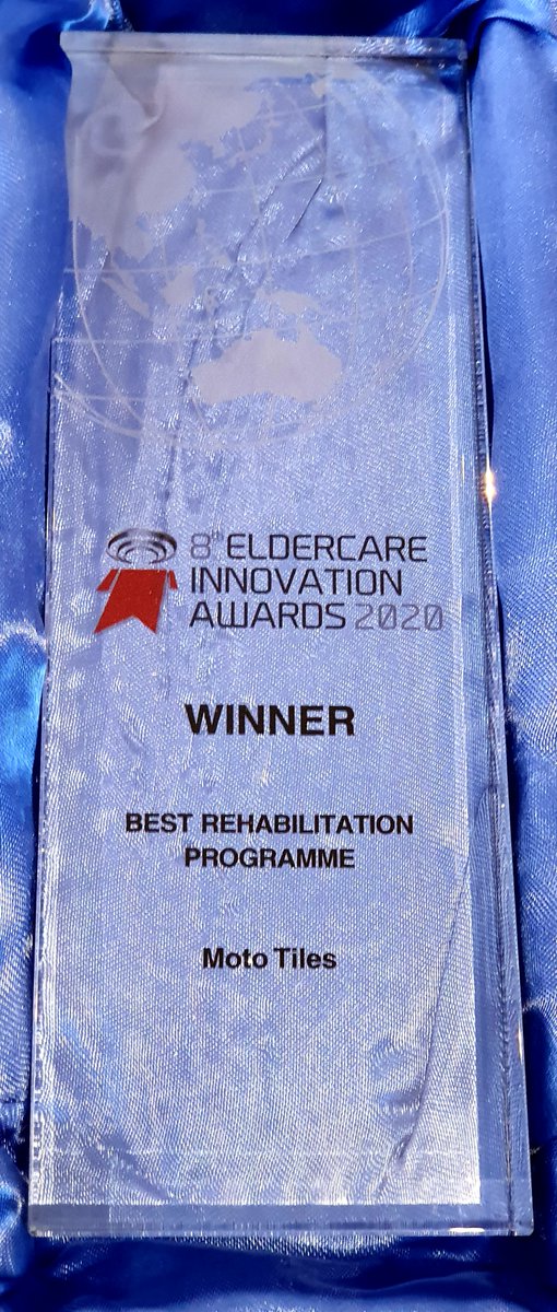 Henrik Hautop Lund (@roboprofessor1) on Twitter photo Received the trophy for Best Rehabilitation Programme for Moto Tiles from Eldercare Innovation Awards (Oscars of the Eldercare).
#mototiles #playware #eldercare #eldercareawards #ageingasia #AI #seniors #rehab #MedTech #play #AI #BigData #HealthTech #robot #robotics #DanishDesign Received the trophy for Best Rehabilitation Programme for Moto Tiles from Eldercare Innovation Awards (Oscars of the Eldercare).
#mototiles #playware #eldercare #eldercareawards #ageingasia #AI #seniors #rehab #MedTech #play #AI #BigData #HealthTech #robot #robotics #DanishDesign
