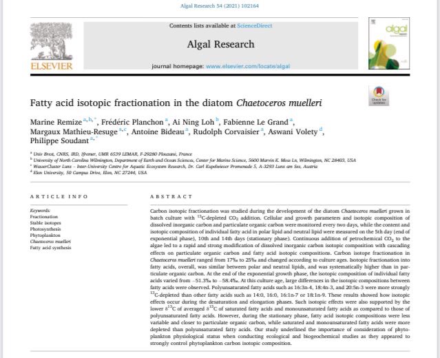 Congratulations !
A nice collab of @CNRS @UBO_UnivBrest from @lemarlab, @UNCWilmington @elonuniversity and WasserCluster Lunz https://t.co/DmNOsEczzc
