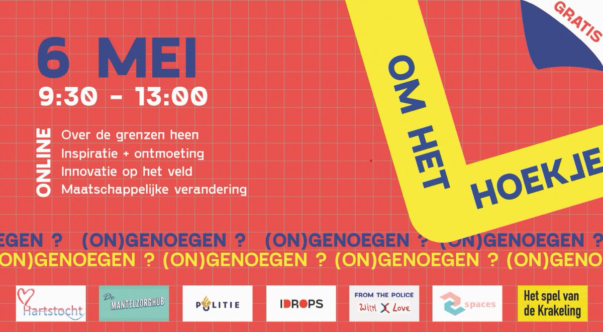 Kom 6 mei eens om het hoekje piepen:
je ontdekt er workshops rond sociale verbinding,  andere perspectieven, ethische dilemma’s en meer!

👮Toegepast op de politie
🎫Gratis via Zoom, open voor iedereen
Deelnemen? Mail fabio@idrops.be voor de link!

#politie #socialeinnovatie