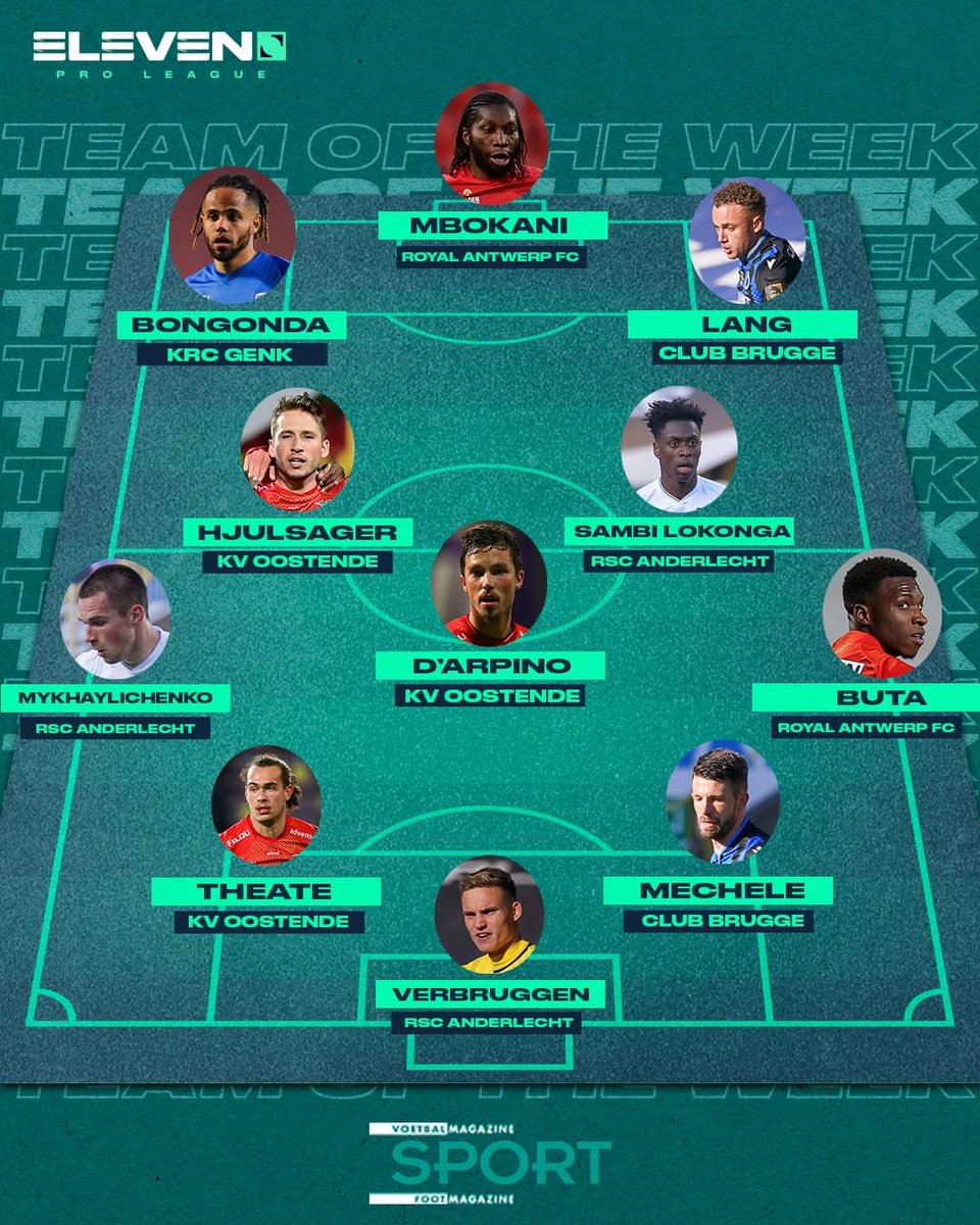 kvoostende's tweet photo. Team of the week @ElevenSportsBEn : @MaximeDarpino / @ArthurTheate & @hjulsagerismo π https://t.co/zeN8s0c31W