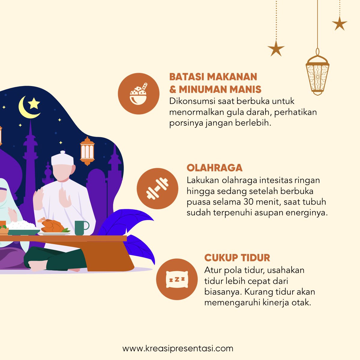 KreasiPrsentasi's tweet photo. Berikut 7 tips sederhana menjaga tubuh tetap fit saat puasa. Semoga lancar terus ya puasanya 😊 semangat 😇
#vektor #powerpoint #kreasipresentasi #visual #visualgraphic #visualdesigner #kreatordigital #inspirasi #amazingslide #ramadan2021 #powerpointdesign #slidepresentasi https://t.co/9bL3ttdePk