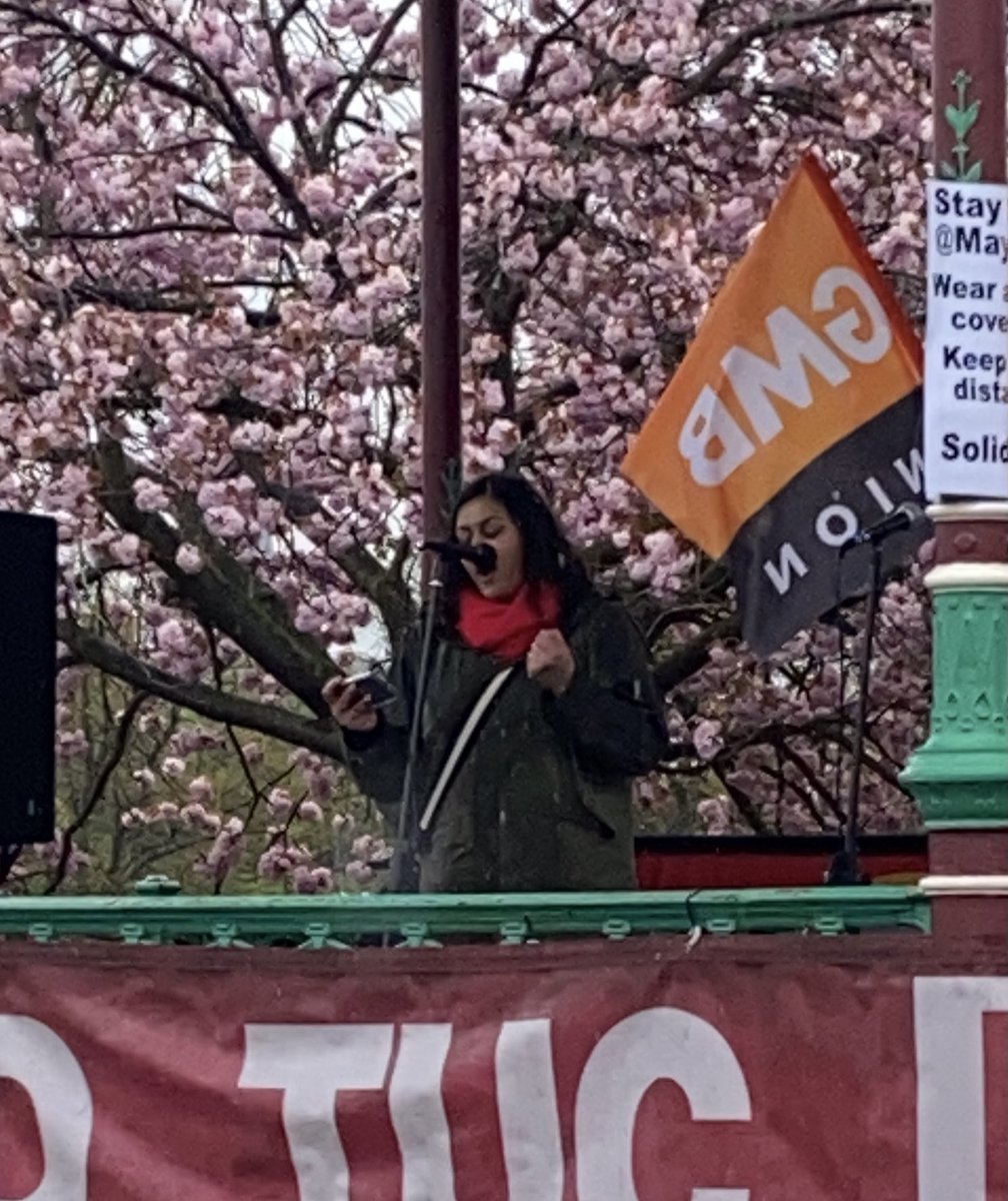 galiniche's tweet photo. ✊CHESTERFIELD MAY DAY RALLY✊

Wet and cold but it was great to hear and see @cpeace313 &amp;  @RehanaAzam.

2 inspirational women in our movement and we’re lucky to have them. 

@ChesterfieldTuc @orgreavejustice https://t.co/VYMgKAfr92