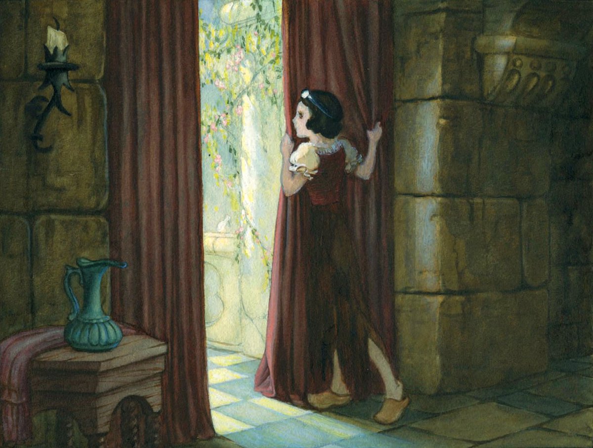 ani_obsessive's tweet photo. Concept art by Gustaf Tenggren for Snow White and the Seven Dwarfs (1937), Walt Disney Productions https://t.co/1YdD0p17PS