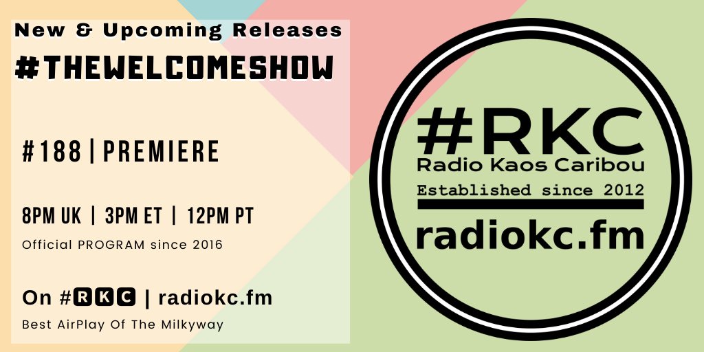 TODAY

🕗8PM UK⚪3PM ET⚪12PM PT

#TheWelcomeShow #188 PREMIERE

🆕&amp; Upcoming Releases

⬇️Details⬇️
🌐 fb.com/RadioKC/posts/…

📻 #🆁🅺🅲 featuring

<a href="/gosofficial_/">Gathering of Strangers</a> | <a href="/lvalwayskaleigh/">Kaleigh</a> | @louise_aubrie | @ntrtynmnt | The Nagging Doubts | <a href="/Nickdelahoyde1/">Nick de la Hoyde</a> | <a href="/BlueAnimalMusic/">Blueanimal</a>

.../...