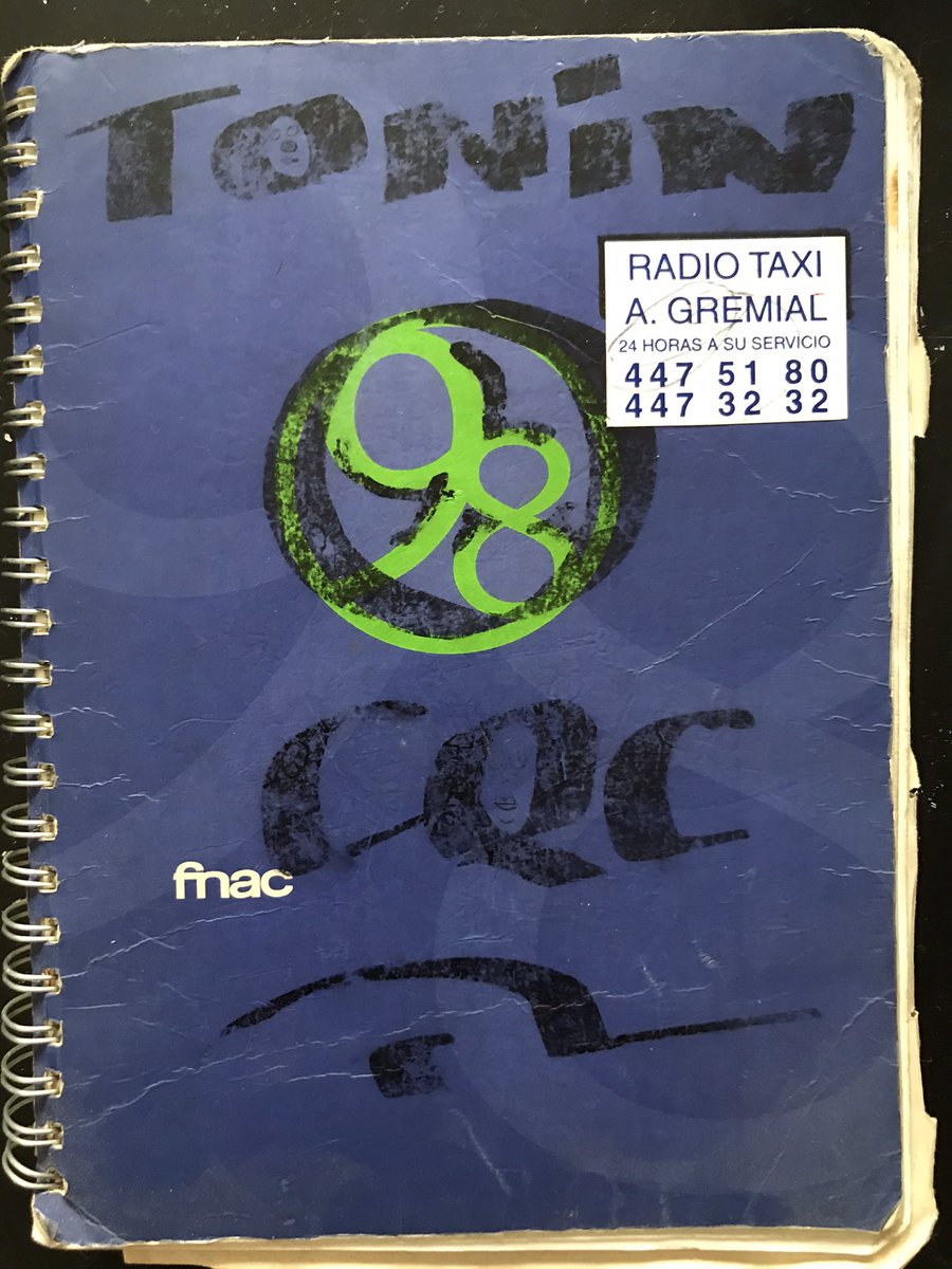 toninote's tweet photo. He encontrado mis libretas del CQC. ¡Adelante! #souvenirssouvenirs @alvaropons @Kaliquenyo #Tele5ComePerro @pablocarbo8 @jmcontrerasTV @heraclito2016 @pacolonso #coc @cgc #cqc #humor #mucharisa #CaigaQuienCaiga @mergallego @MrInsustancial @RubenSanchezTW @Zalagardera https://t.co/KXXGOMpIYS