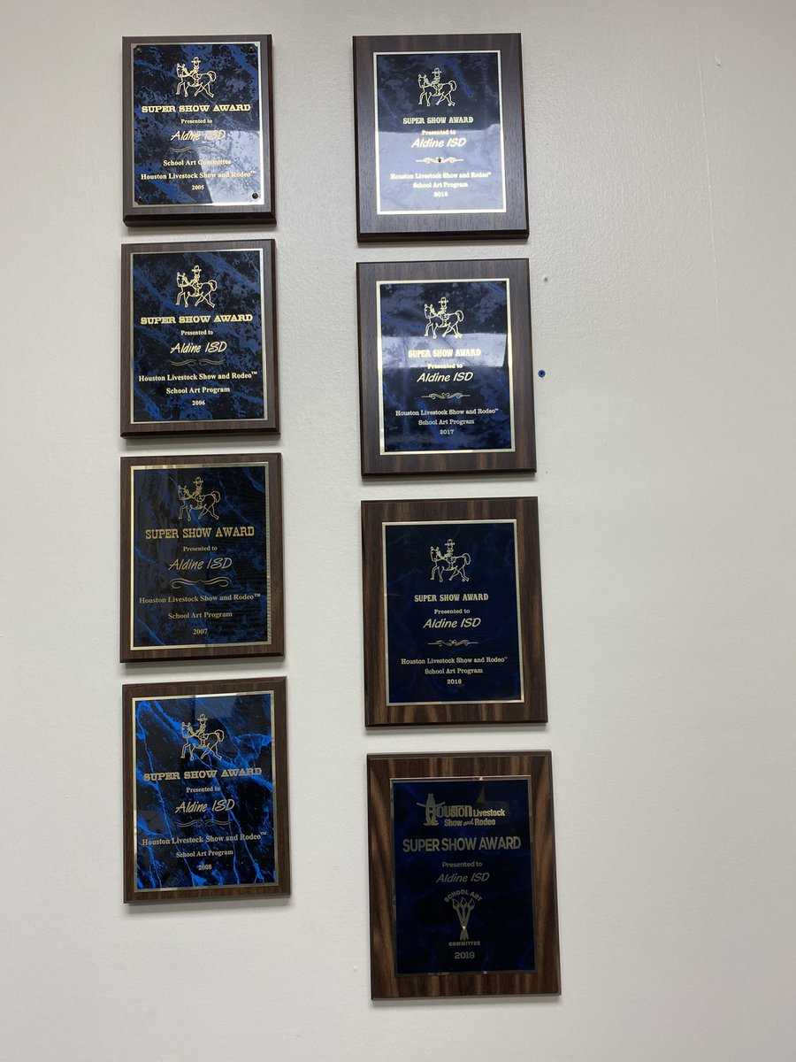 NewmanKaileigh's tweet photo. Aldine visual art teachers are notable @RODEOHOUSTON @AldineISD has received Super Show Award since 2016!! I am so grateful for a amazing team of teachers to receive this award together for 2021!! @drgoffney @tdavis_aldine @DrKels50 #AldineArt https://t.co/8hjlJFlSlf