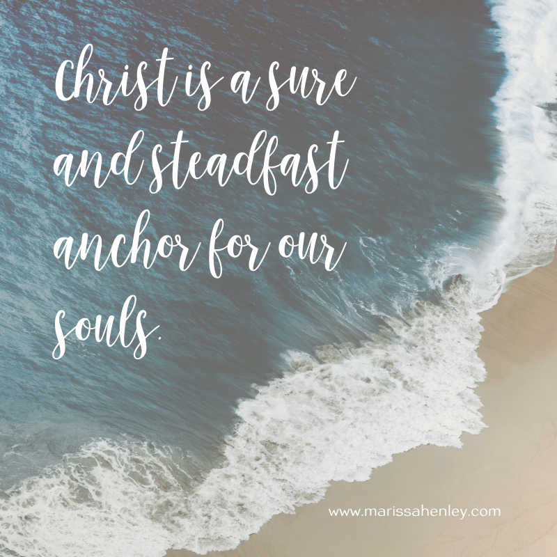 marissahenley's tweet photo. We need a true anchor to provide stability through the turbulent times. That anchor is hope in the finished work of Christ.

No matter what we face this week, we have a sure and steadfast anchor for our souls.

#NoMatterWhatMonday from Heb 6:19 --> https://t.co/tPgz7SU8Z0 https://t.co/WihBimg8Zr