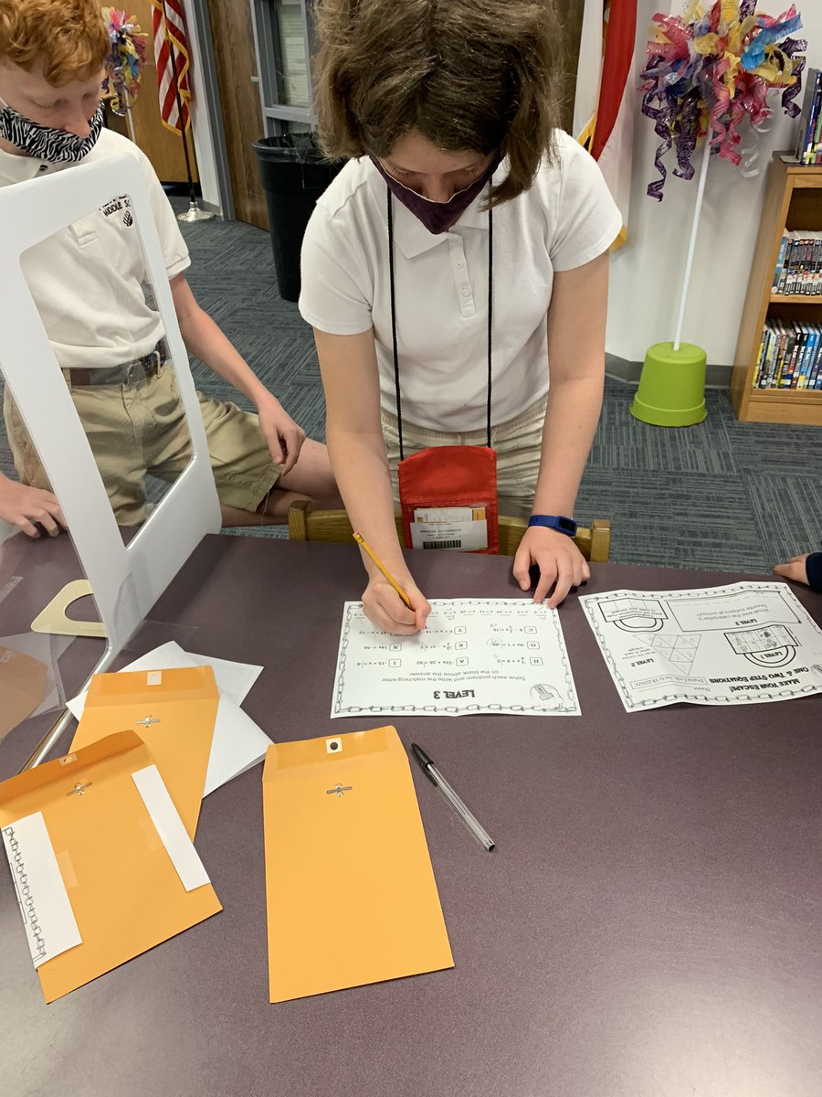 🔐Escape room fun with my #OnslowAIG <a href="/NewBridgeBears/">New Bridge Middle</a> this morning! 6th grade Math enrichment Ss worked on solving one and two step equations with puzzles and riddles.