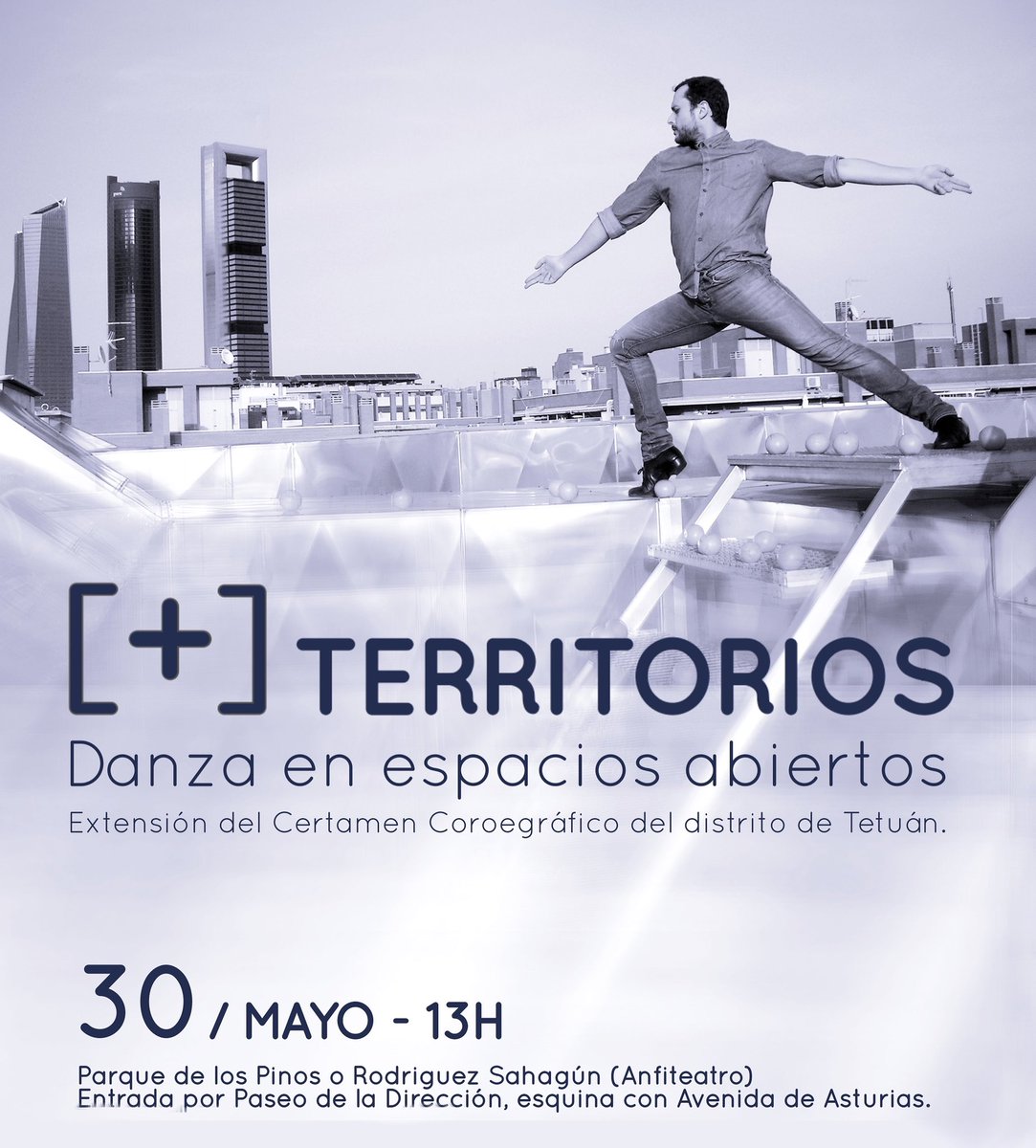 Primera edición de
[+] 𝗧𝗘𝗥𝗥𝗜𝗧𝗢𝗥𝗜𝗢𝗦
𝗗𝗮𝗻𝘇𝗮 𝗲𝗻 𝗲𝘀𝗽𝗮𝗰𝗶𝗼𝘀 𝗮𝗯𝗶𝗲𝗿𝘁𝗼𝘀
Extensión del <a href="/C_CoreoTETUAN/">C.CoreograficoTETUAN</a> 

ENTRADA GRATUITA 
30 de mayo, 13h
Parque Rodriguez Sahagú
Distrito de Tetuán.

🔘Cía Qabalum

🔘 Colectivo Banquet

🔘 Mireia Ruiz Novas 

🔘 David Eusse