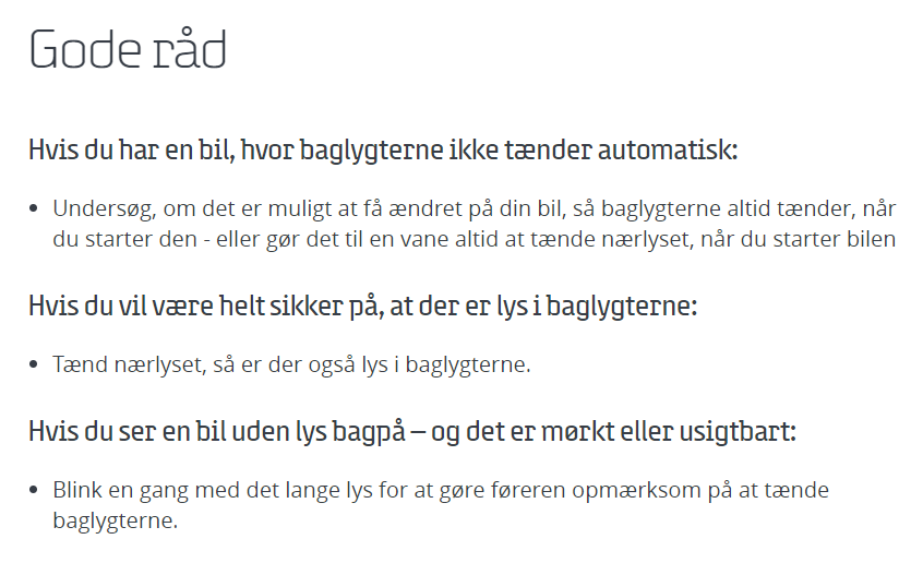 En del bilister glemmer at tænde lyset bagpå bilen, når det bliver mørkt eller sigtbarheden er nedsat.
Tænd nærlyst – så er du sikker på, at der er lys i baglygterne. #politidk #sikkertrafik
Læs mere på:
➡ https://t.co/KqisTvs5Ao https://t.co/wy8qK2AEt5