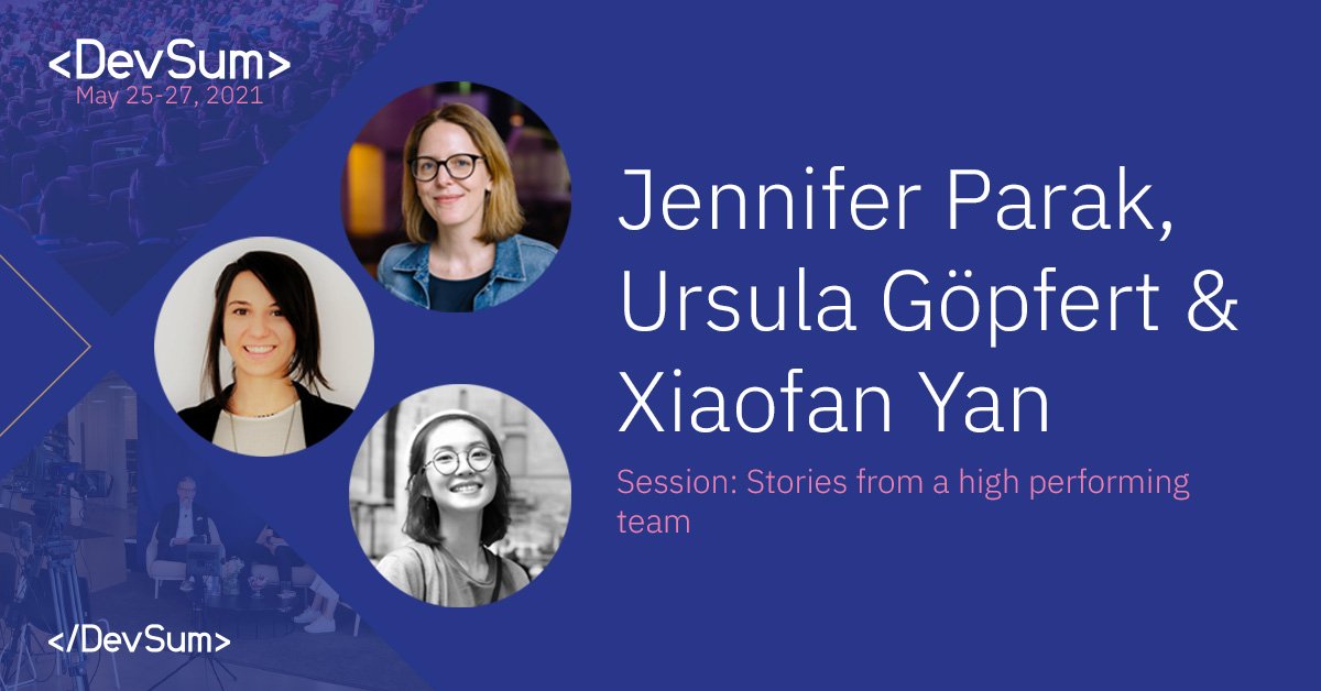 DevSum_swe's tweet image. Don&apos;t miss this high performing team of @jenpaff @ursula_go &amp;amp; Xiaofan - when they share their story and their approach, as well as good practices for agile software engineering teams 🙌 1.30 pm on May 27!
devsum.se/agenda/stories…