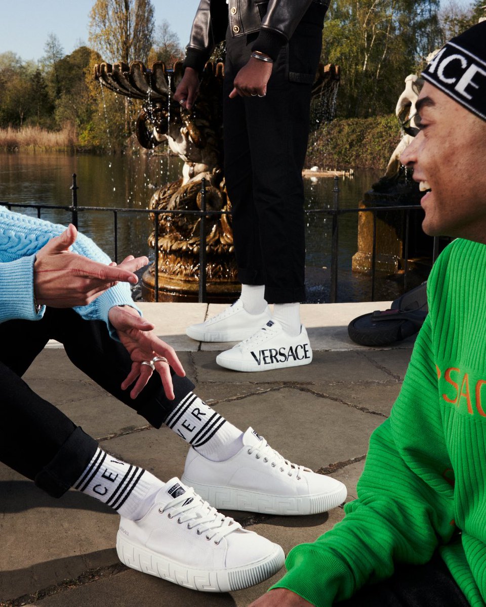 Versace's tweet photo. Trippin shot the #VersaceGreca - to celebrate the launch of our latest sneaker, we gave our friends at Trippin a few pairs to try out. 

Learn more: https://t.co/reVXanGYKn https://t.co/TyUNRzLPvg