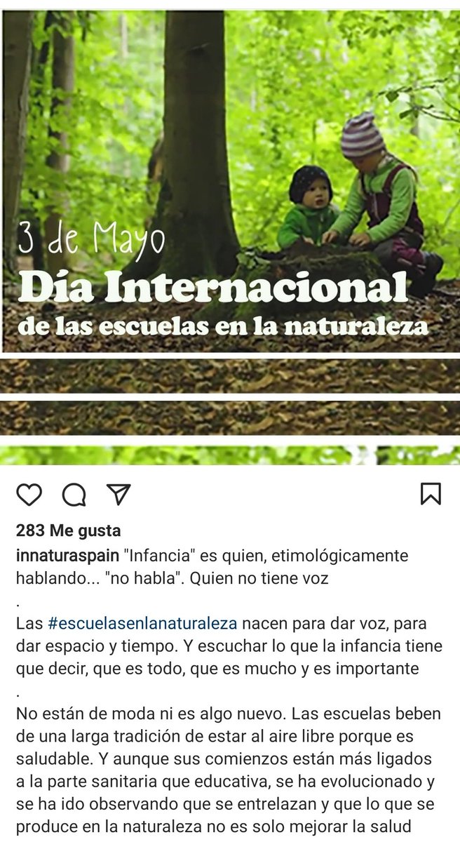 Feliz #DíaInternacionaldelasEscuelasenlaNaturaleza #BosqueEscuela #EducarenlaNaturaleza es posible.