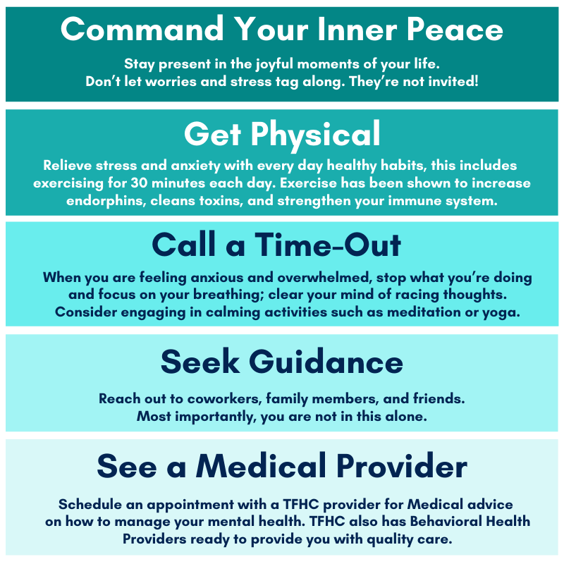 tampafamhealth's tweet photo. Let's talk about it! May is #MentalHealthMonth and TFHC is here to provide you with tips on managing your mental health. For information on TFHC's Behavioral Health services, visit us online at https://t.co/XPWdcKS9NJ or call (813) 397-5300. #YourFamilysMedicalHome https://t.co/TZkG1ficP1
