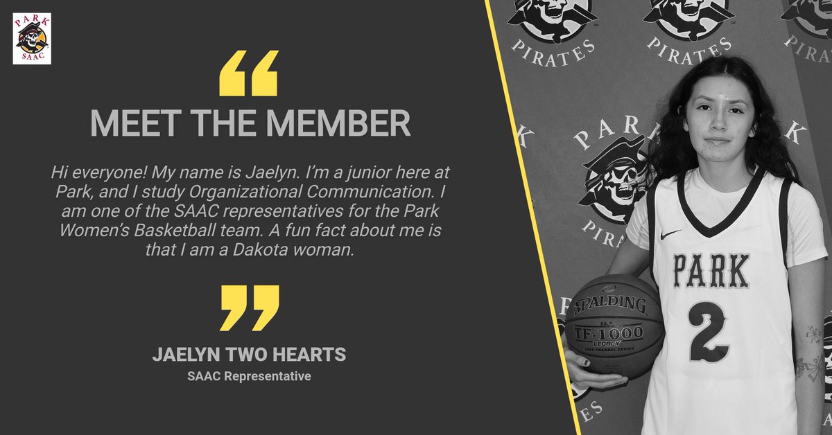 Hey Pirates! 🏴‍☠️ We would like you to meet another one of your representatives, Jaelyn Two Hearts! #MeetTheMember #ParkSAAC