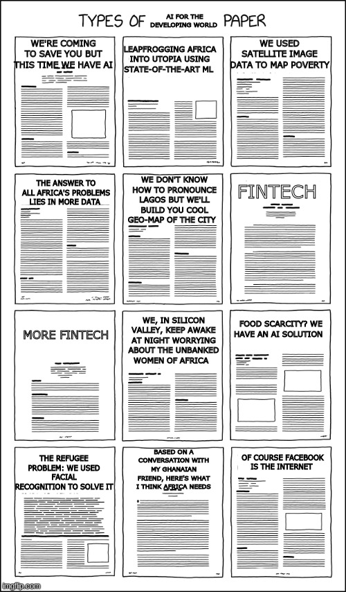 please forgive me, I was forced to read papers around "AI for Africa" today