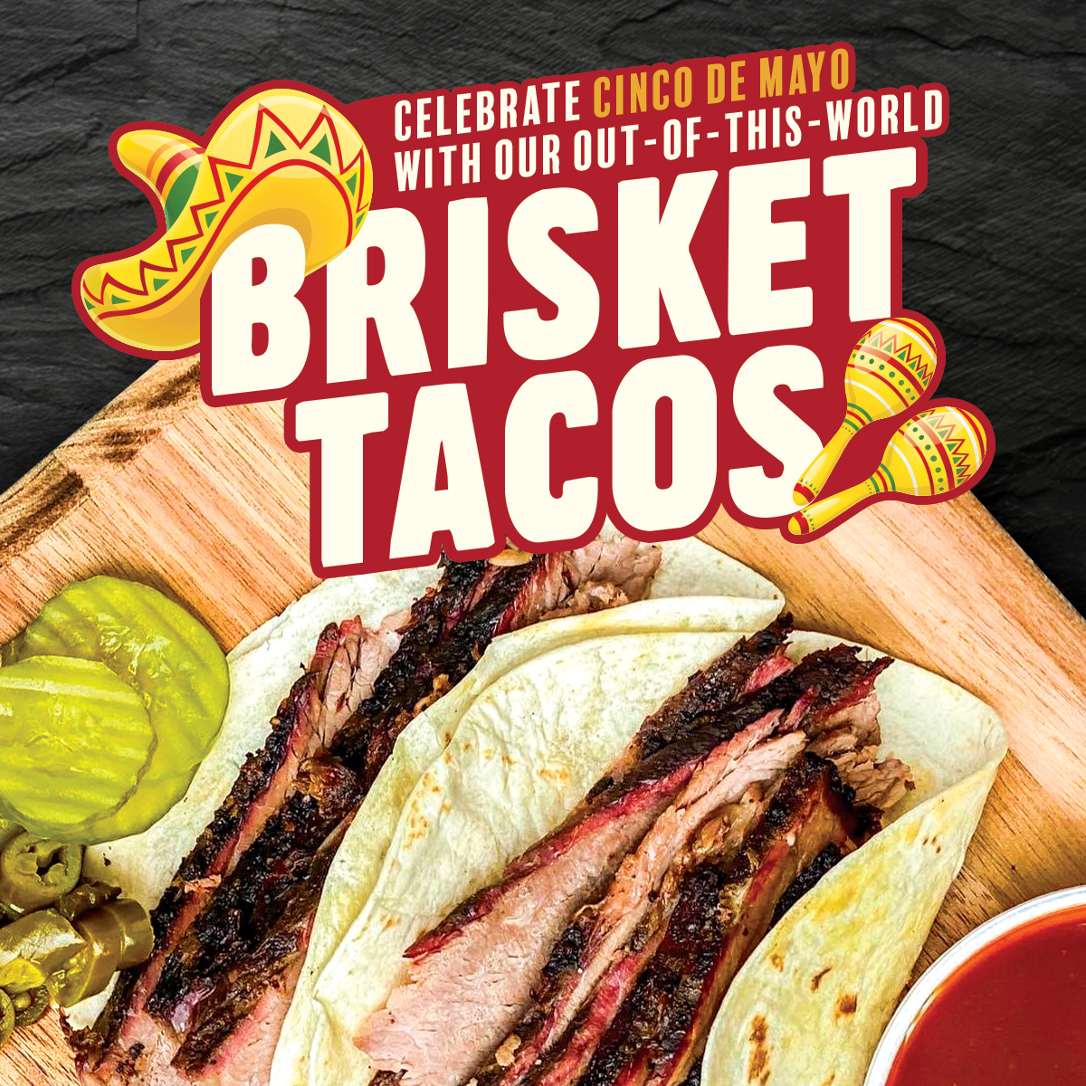 gradysbarbecue's tweet image. Come celebrate Cinco de Mayo with us and enjoy some Brisket Tacos!🌮🎉