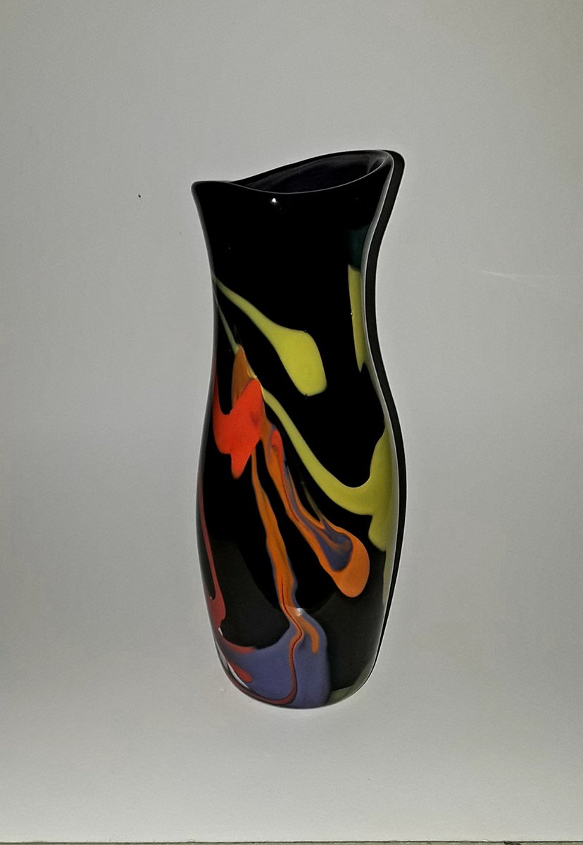 candaglassart's tweet photo. "Dropcloth" vase. I like how this turned out. https://t.co/iyDII9Epnc