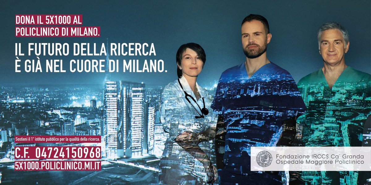 In un momento ancora incerto, la ricerca è il nostro punto fermo.
Dona il tuo 5X1000 al #PoliclinicoMi: basta una firma per costruire insieme a noi il #FuturoDellaRicerca. 
Scopri come qui 
👉 donazioni.policlinico.mi.it/5x1000/