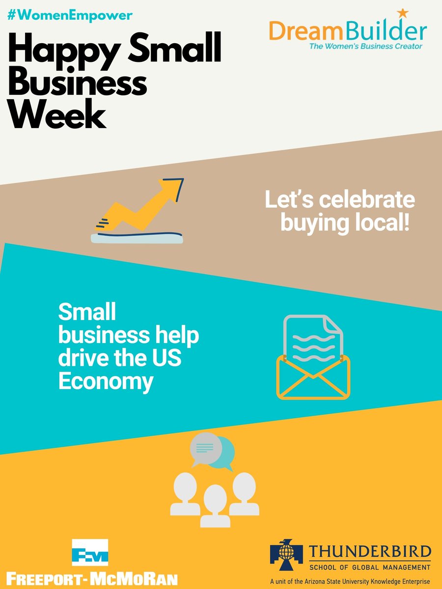 Dreambuilderwbc's tweet photo. It’s National #SmallBusinessWeek! Let’s celebrate buying local!  Small business help drive the US Economy. We’re doing our part to help them. #DreamBuilder #WomenEmpower #T4G #LocalBiz #HappySmallBusinessWeek https://t.co/5lNGmsrpEV