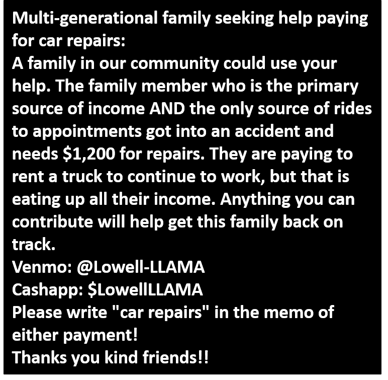 LLAMA (@lowellmutualaid) on Twitter photo 