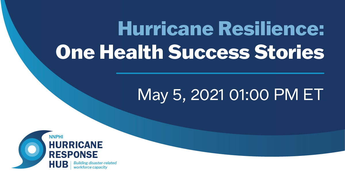 Join us Wednesday at 1p ET to learn how Florida, Georgia, Louisiana, Puerto Rico, and Texas used One Health principles to recover from the devastating 2017 hurricane season. Register today at us02web.zoom.us/meeting/regist….