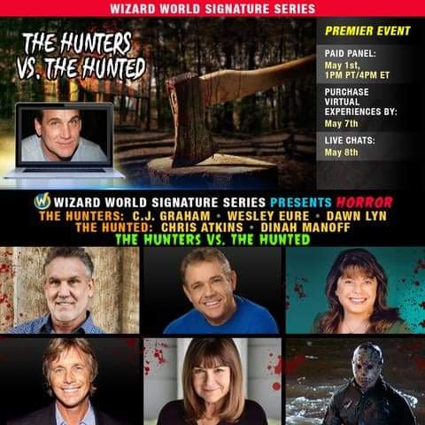 FANEXPOHQ's tweet photo. Live Chats, Photo Ops, Recorded Messages &amp; Autographs  w/ #CJGraham @WesleyEure #DawnLyn @RealChrisAtkins @thedinahmanoff  are still available!

🎟️ https://t.co/CgLUBuTlWJ #WizardWorld #WizardWorldHorror #HorrorSignatureSeries #HuntersvsHunted https://t.co/JD1r9jCwxH