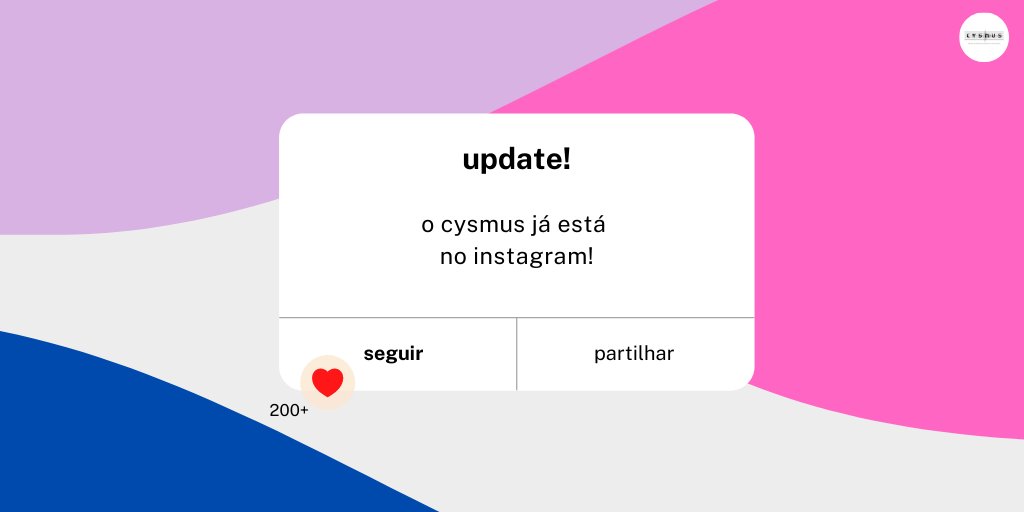 Follow CysMus' brand new Instagram page (<a href="/cysmus/">mus cys</a>.cesem) and keep up with all the upcoming activities!🥰