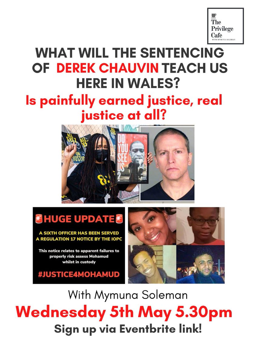 As Polling Day falls on Cafe day, cafe will be open on WEDNESDAY 5th May! 

Police + Crime Commissioners are also standing on 6th May, but what are their views on Black Lives and Policing in Wales?

REGISTER HERE - eventbrite.co.uk/e/seeking-real…

LIMITED TICKETS! Share + RT ✊🏾