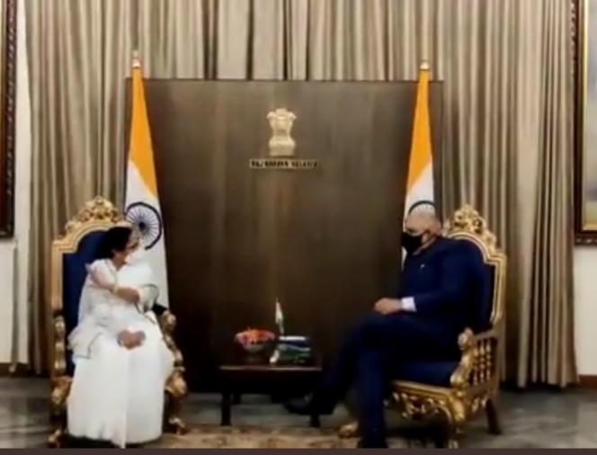 ANI's tweet photo. CM Mamata Banerjee called on me and submitted her resignation as CM and the same has been accepted. She has been requested to continue till alternative arrangements are made: West Bengal Governor Jagdeep Dhankhar https://t.co/Qcwjojq4DL
