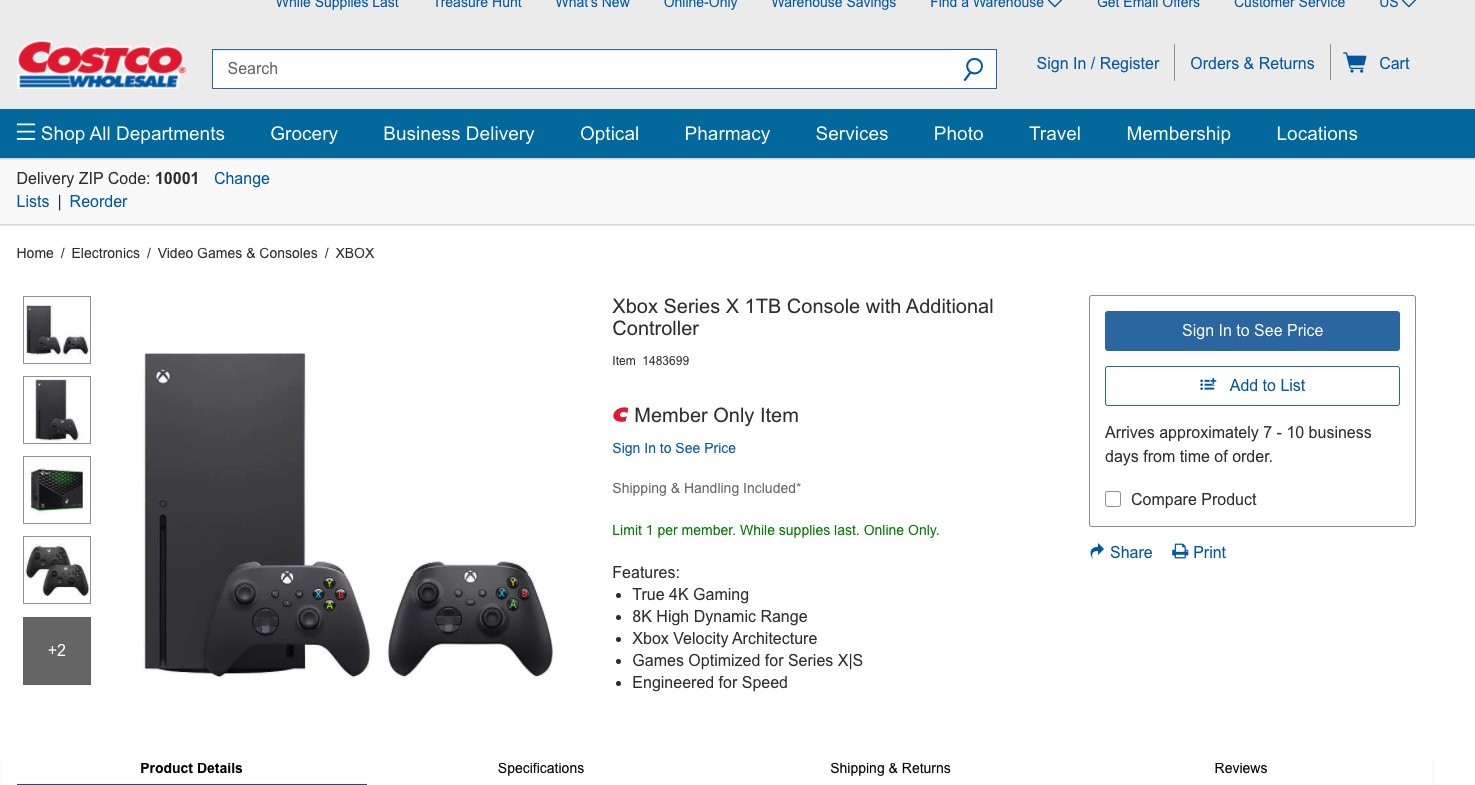 Matt Swider (tracking PS5 / Xbox / GPU restock) on Twitter "🚨🚨🚨Xbox restock! 🏬 COSTCO 🏬 in the