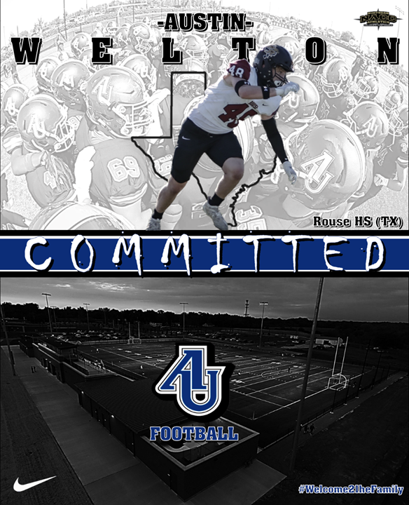 Aurora University Football (@au_spartanfb) on Twitter photo Spartan Fans, we are excited to welcome @AustinWelton from <a href="/1RoUSeFB/">JoshuaMann#1RoUSe</a> to the Aurora Football Family. Be sure to follow his journey the next four years as he continues to develop as a student, athlete, and person. #WeAreOneAU #Welcome21heFamily Spartan Fans, we are excited to welcome @AustinWelton from <a href="/1RoUSeFB/">JoshuaMann#1RoUSe</a> to the Aurora Football Family. Be sure to follow his journey the next four years as he continues to develop as a student, athlete, and person. #WeAreOneAU #Welcome21heFamily