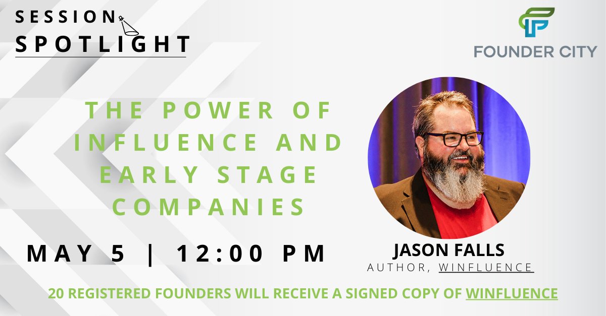 betamore's tweet photo. Another #FounderCity session comin' at ya! Tomorrow at 12:00 PM (est) @JasonFalls, author of Winfluence, will be talking to our Co-Founder and Chairman, @gregcangialosi about THE POWER OF #INFLUENCE AND EARLY STAGE COMPANIES. Info + Reg- https://t.co/CtZxTAR11l. https://t.co/GUmwxcmMyL
