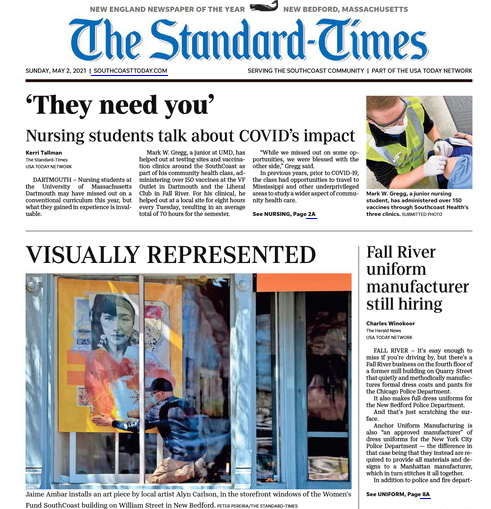 Did you happen to catch The Women's Fund being featured above the fold of this week's Standard-Times? Stop on by at 65 William St to see Alyn Carlson's beautiful poster in person!