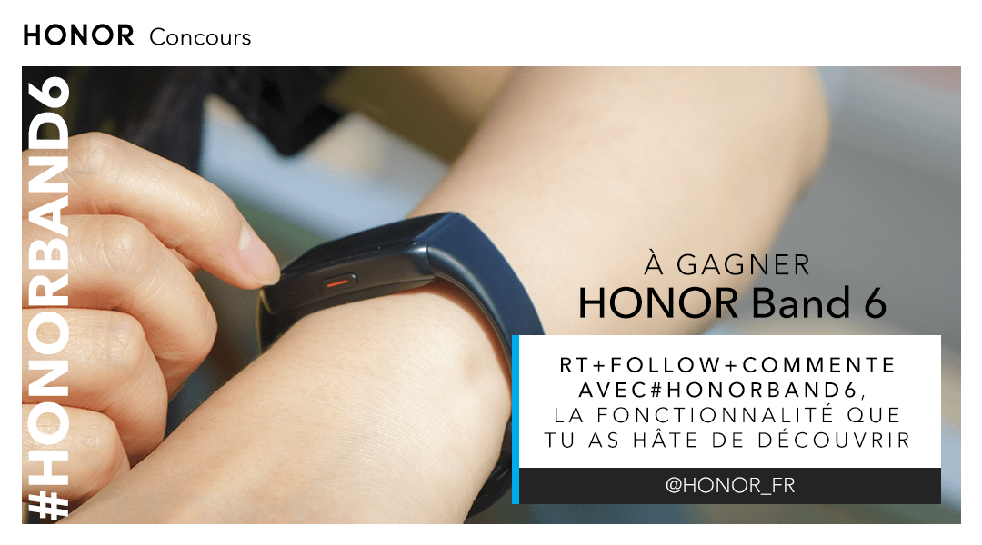 Honor_FR's tweet photo. Il est arrivé ! 🤗🤤

Pour fêter la sortie de notre Band 6, nous vous en offrons un! 🎁
RT &amp; follow @Honor_FR , et avec l’aide du hashtag #HONORBand6 , dites-nous quelle fonctionnalité vous avez hâte de découvrir ! https://t.co/WH2fo7kkti