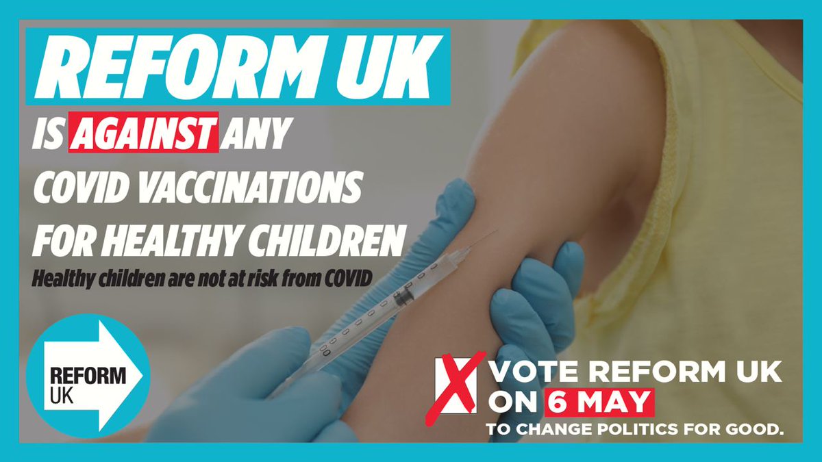 james_freeman__'s tweet photo. ZERO Covid deaths for under 16 year olds in the 12 months to March 2021 in Wales

You can find @ONS data to prove it 👇
https://t.co/IENKzGDlvR

✅ It's why we know children do not need a covid vaccine

🗳 On May 6th vote Reform UK 
#ChangePoliticsForGood https://t.co/RRtepS182B