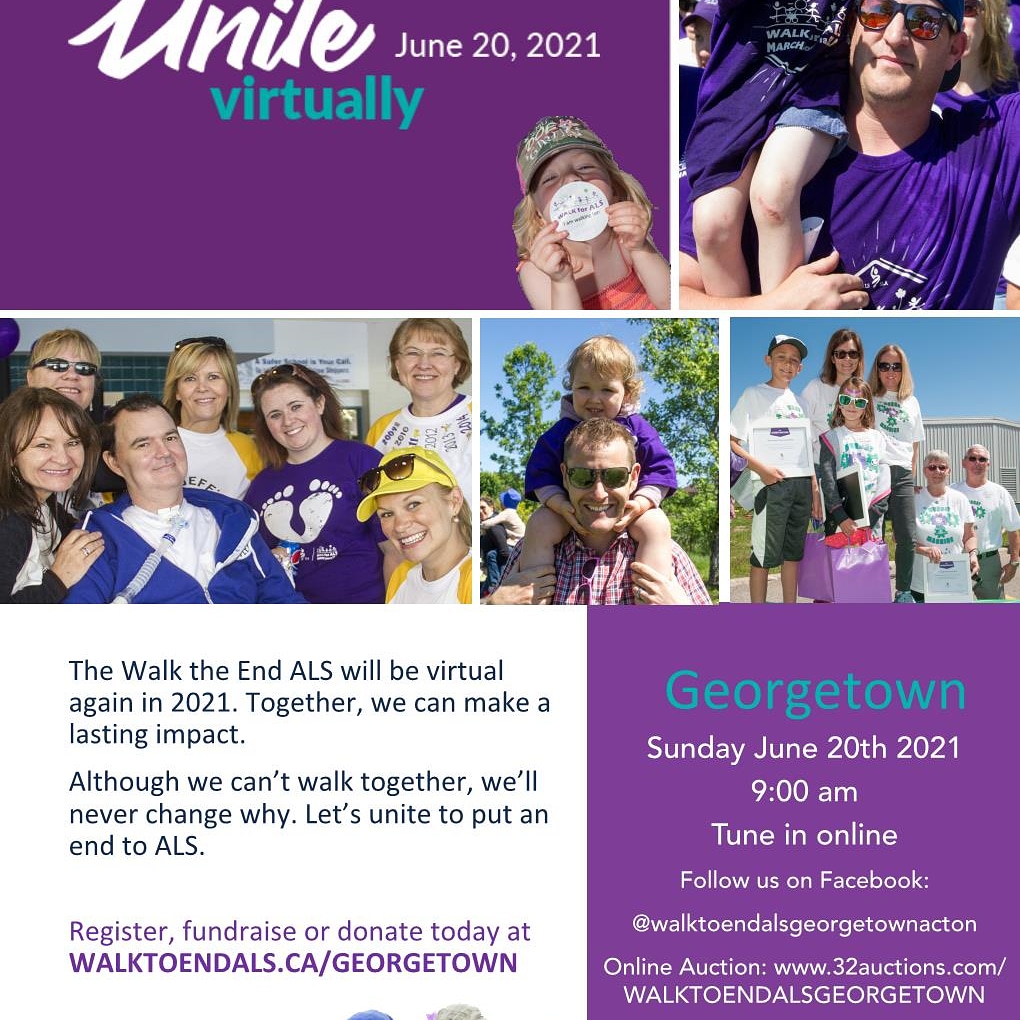 Georgetownwalk's tweet image. The Georgetown Acton Walk To End ALS is Virtual Again this year. June 20th. Register Today. #walktoendals ,#alscanada,