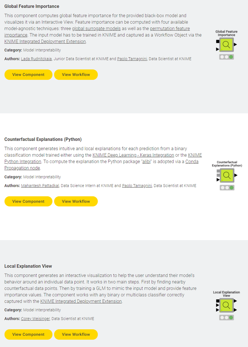 paolotamag's tweet photo. Today the #KNIME #VerifiedComponents team released three components around #eXplainableAI (#XAI)!
https://t.co/zvZn729Moa
Great work @LRudnitskaya , @montymahan and Corey!
#machinelearning #deeplearning #opensource #interpretability @KNIME #datascience #explainability #ai https://t.co/mFPvQm2gHH