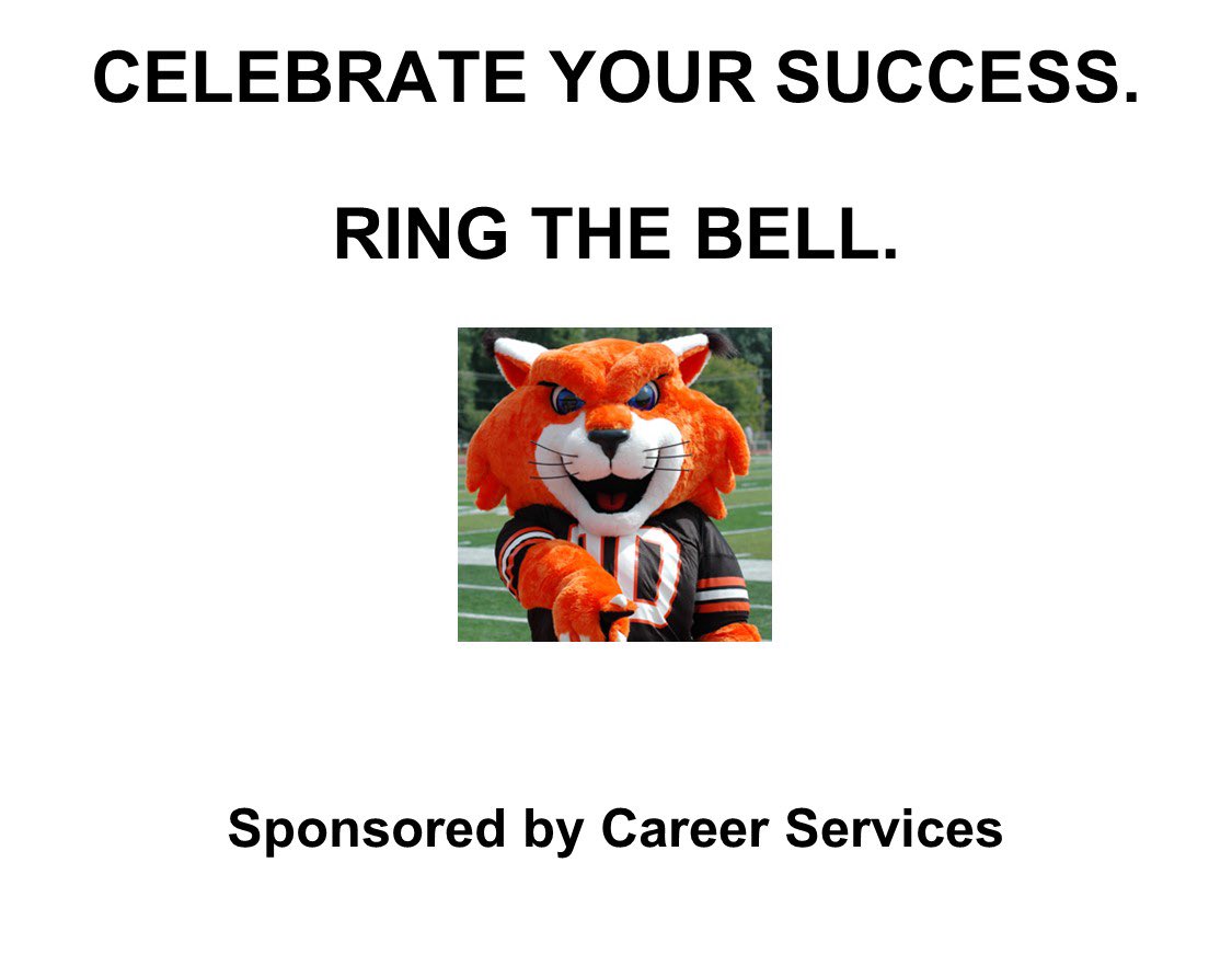 StudentLifeBU's tweet image. Did you land a job or internship? Did you get accepted to a graduate program? Stop by the Student Affairs Suite on the second floor of the Union and ring the bell! Be recognized during the month of May.