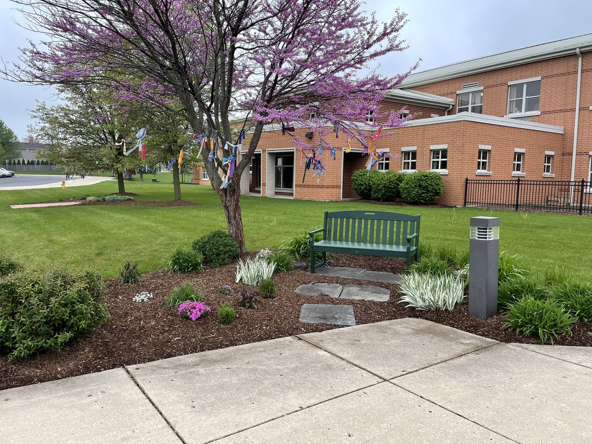 Thank you Wheaton Bible Church Carefest for assembling our new bench and making this space a peaceful oasis for our community. #ccsd93 <a href="/CloverdaleElem/">Cloverdale School</a>