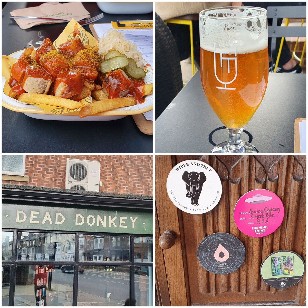 Top beer session, and snap from  <a href="/getwurstbrats/">Get Wurst</a> yesterday, and pleased the weather was relatively kind to us. 
Hope <a href="/twothirdsbeerco/">Two Thirds Beer Co.</a> chair recovers from when I ended up on floor 😂. <a href="/IndustrytapShef/">IndustryTap</a> <a href="/deaddonkeybar/">deaddonkeybar</a> <a href="/TheBroadfield/">The Broadfield</a> 
All top venues 👌